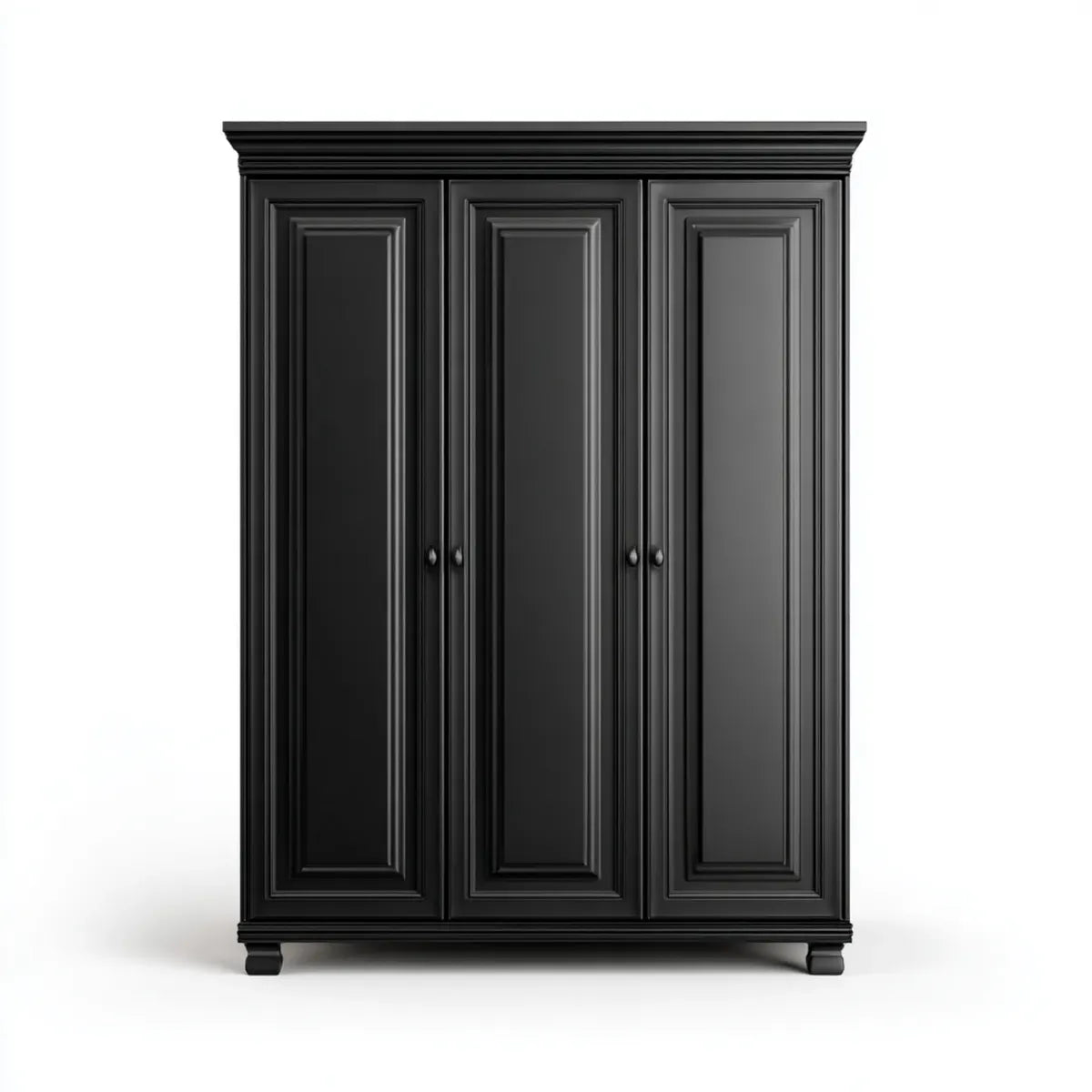 Armoire penderie 3 portes noire en panneaux MDF rectangulaire 150 x 60 x 200 cm