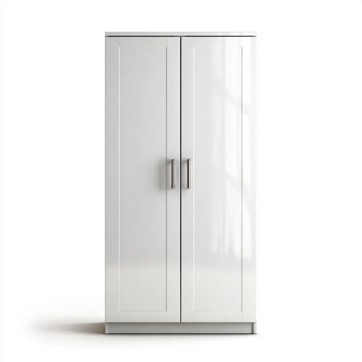 Armoire de chambre 2 portes blanche 80 x 50 x 180 cm en panneaux de particules rectangulaire