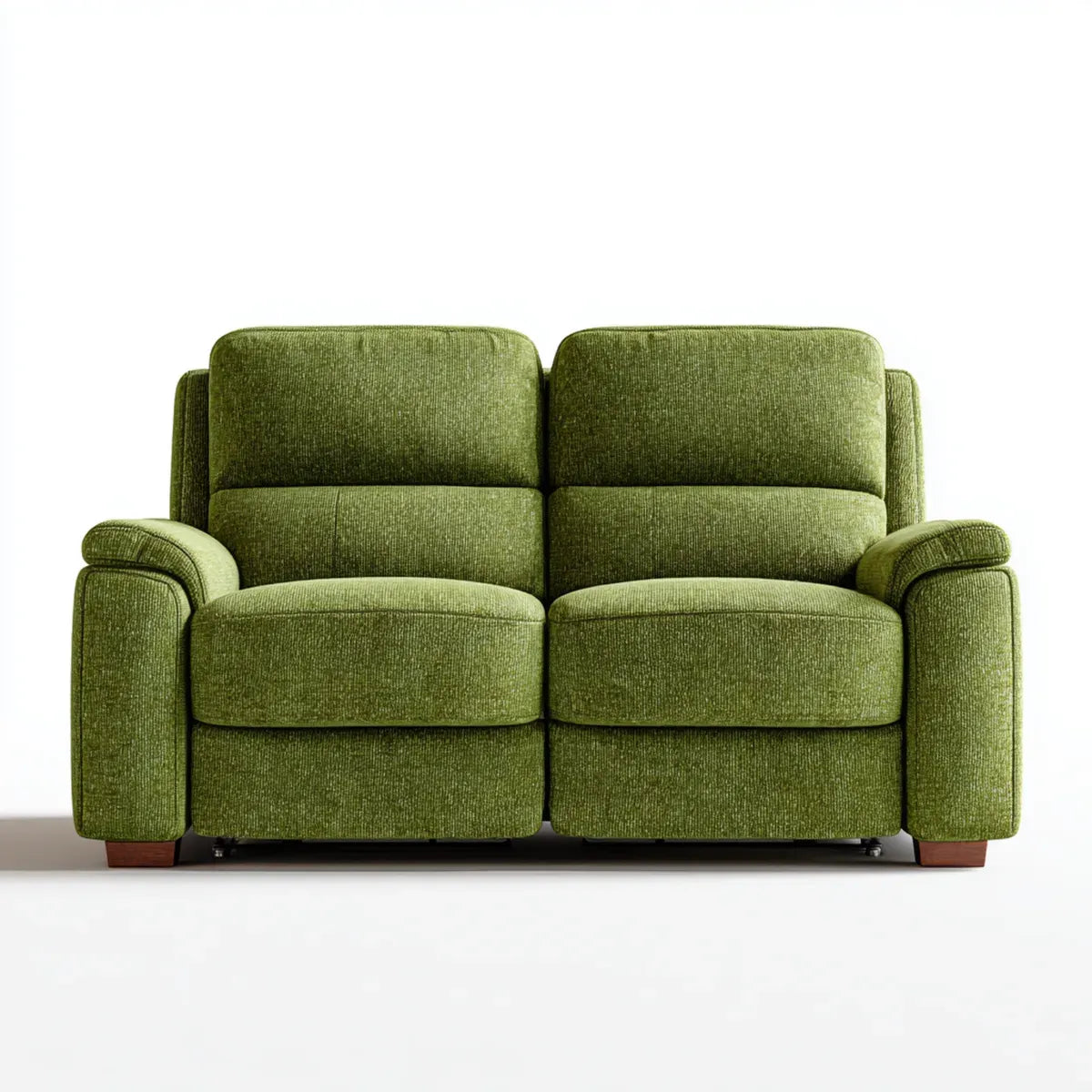 Canapé relax 2 places vert en polyester côtelé droit 178 x 95 x 102 cm