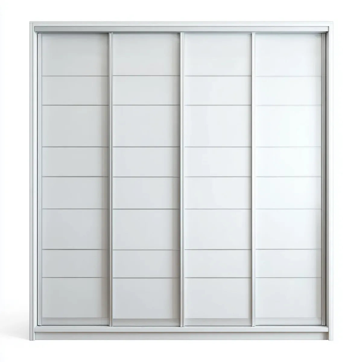 Armoire à portes coulissantes blanche 240 x 60 x 220 cm en aluminium et verre rectangulaire