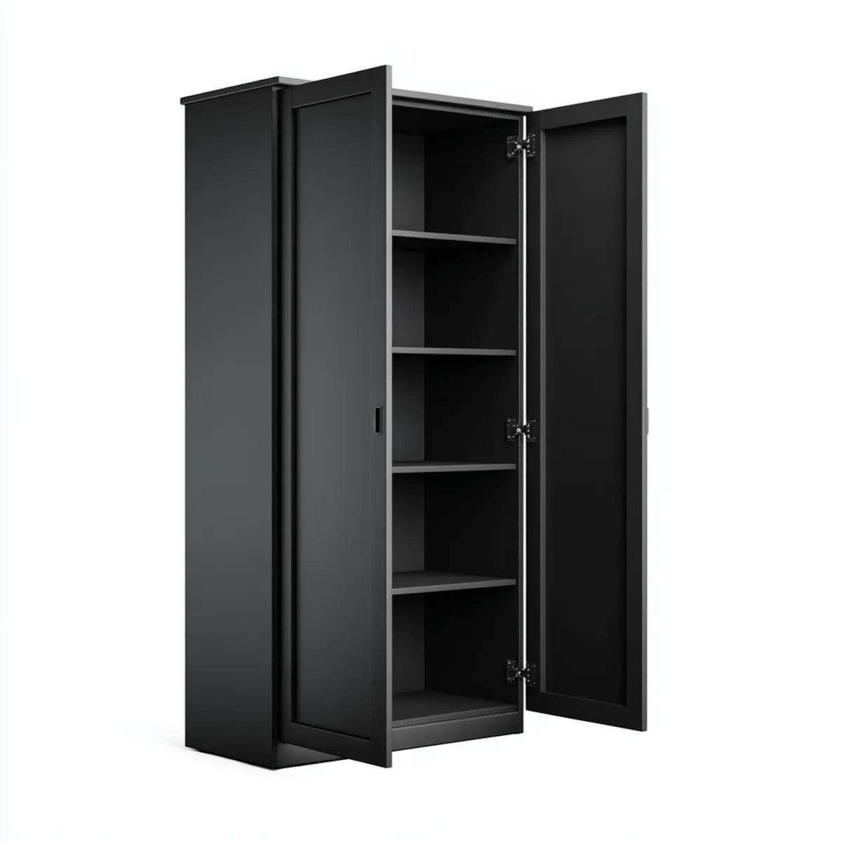 Armoire de rangement 2 portes noire 80 x 40 x 180 cm en acier laminé à froid rectangulaire