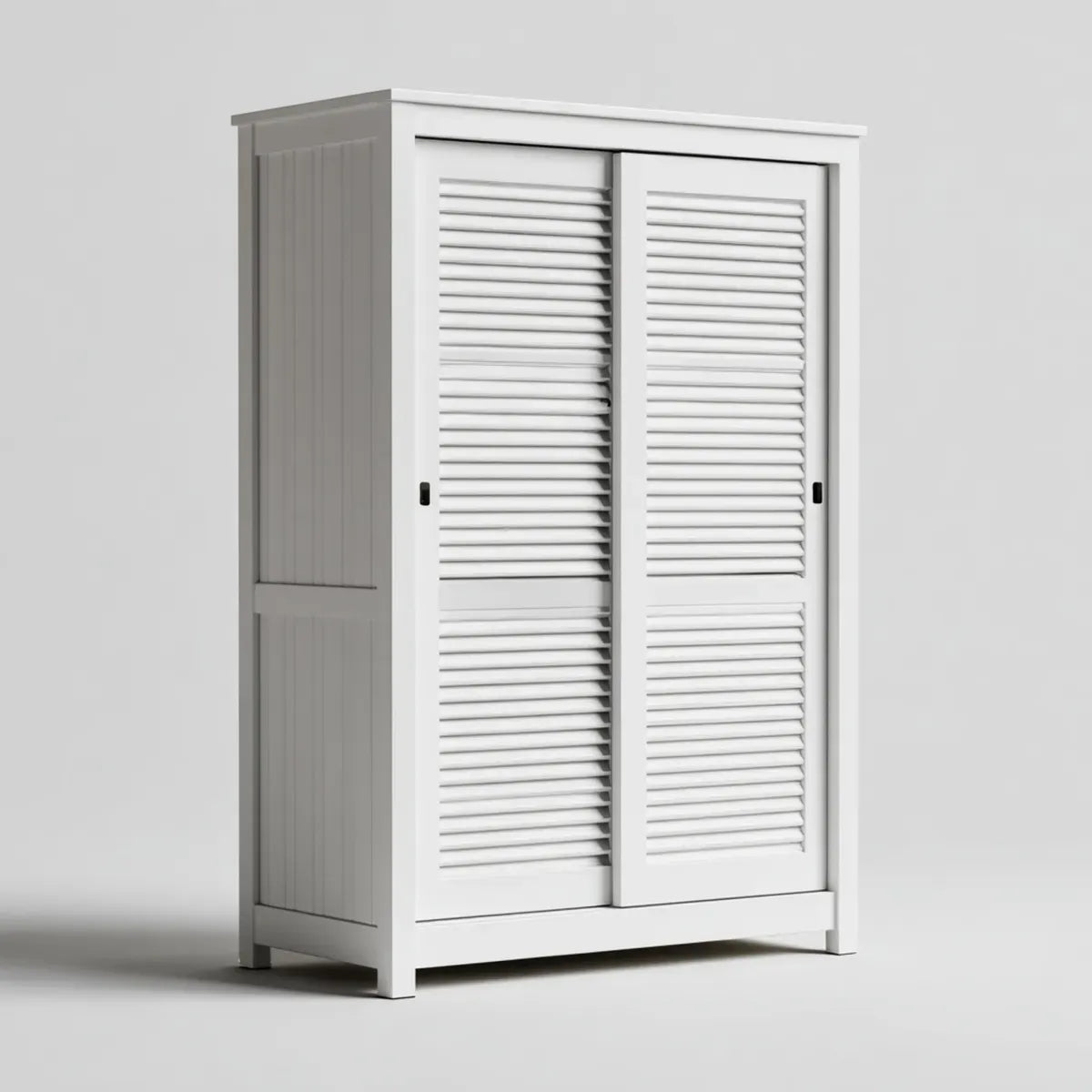 Armoire de chambre à portes coulissantes blanche 100 x 55 x 180 cm en panneaux MDF rectangulaire